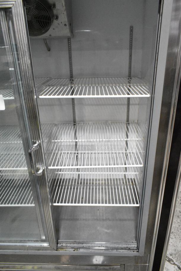 Dial Metal Commercial 2 Door Reach In Cooler Merchandiser w/ Poly Coated Racks. 115 Volts, 1 Phase. Tested and Powers On But Does Not Get Cold - Image 4 of 5