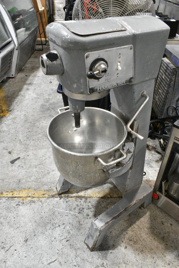 Hobart D-300 Metal Commercial Floor Style 30 Quart Planetary Dough Mixer w/ Stainless Steel Mixing Bowl. 115 Volts, 1 Phase. Tested and Working! - Image 1 of 4