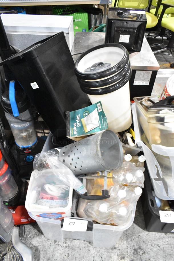 ALL ONE MONEY! Lot of Various Items Including Utensils and Poly Bin - Image 1 of 3