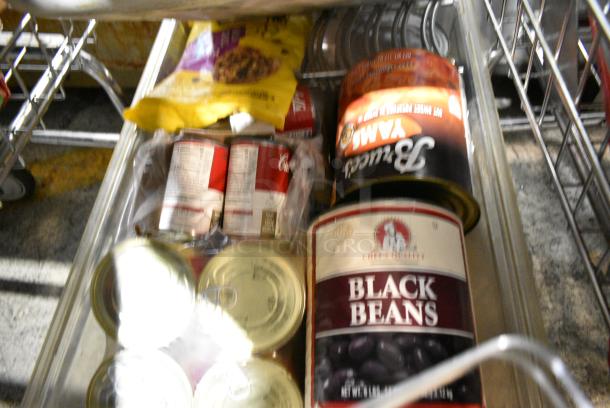 ALL ONE MONEY! Lot of Various Items Including Canned Black Beans, Soup, Poly Bins, Bottles. - Image 3 of 3