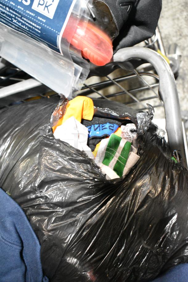 Metal Laundry Cart on Commercial Casters w/ Contents Including Shoes and Dish Caddy. - Image 5 of 5