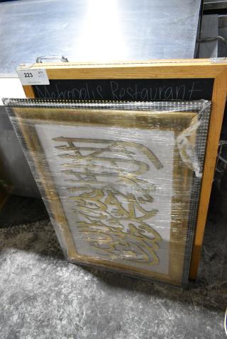 2 Various Items Including A Frame Sidewalk Blackboard Sign and Framed Picture. 2 Times Your Bid!