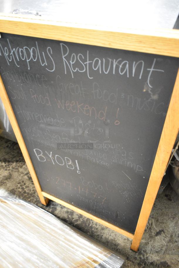 2 Various Items Including A Frame Sidewalk Blackboard Sign and Framed Picture. 2 Times Your Bid! - Image 2 of 2