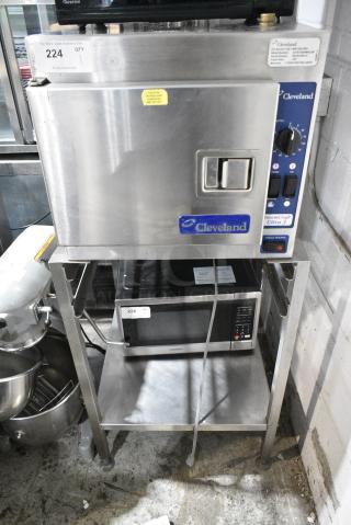 Cleveland 21CET8208WALNP SteamCraft Ultra 3 Stainless Steel Commercial Electric Powered Single Deck Steam Cabinet on Stand. 240 Volts.