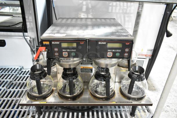 Bunn AXIOM 0/6 TWIN Stainless Steel Commercial Countertop 6 Burner Coffee Machine w/ Hot Water Dispenser and 6 Coffee Pots. 120/208-240 Volts, 1 Phase. - Image 1 of 4