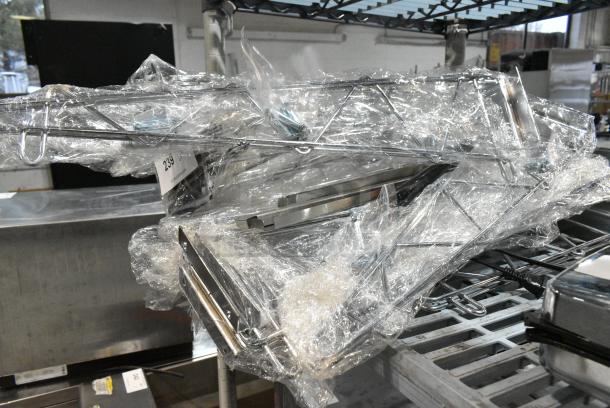 ALL ONE MONEY! Lot of Chrome Finish Wire Shelf Brackets and Adapter Rods. - Image 1 of 2