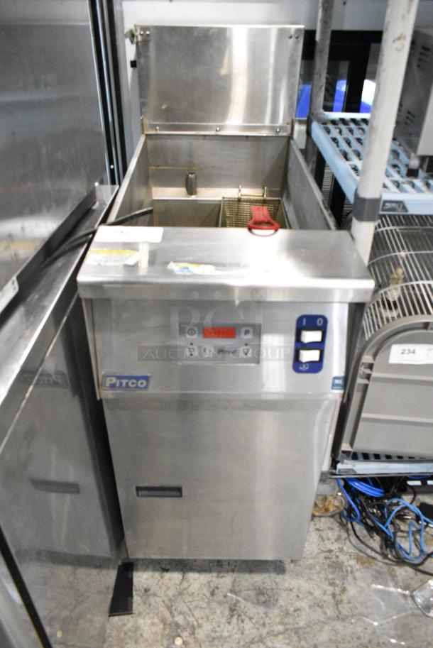 Pitco Frialator SRTE Stainless Steel Commercial Floor Style Electric Powered Rethermalizer w/ Metal Fry Basket. 208 Votls, 3 Phase. - Image 1 of 6