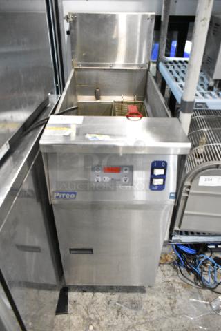 Pitco Frialator SRTE Stainless Steel Commercial Floor Style Electric Powered Rethermalizer w/ Metal Fry Basket. 208 Votls, 3 Phase.