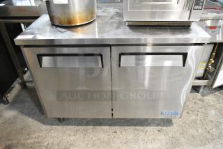 Turbo Air MUR-48 Stainless Steel Commercial Sandwich Salad Prep Table Bain Marie Mega Top on Commercial Casters. 115 Volts, 1 Phase. Tested and Working!