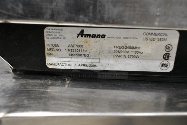 Amana ASE7000 Stainless Steel Commercial Countertop Microwave Oven. 208/230 Volts, 1 Phase. - Image 5 of 5