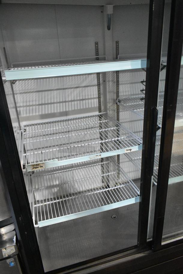Avantco 178GDS47HCB Metal Commercial 2 Door Reach In Cooler Merchandiser w/ Poly Coated Racks on Commercial Casters. 115 Volts, 1 Phase. Tested and Working! - Image 3 of 5