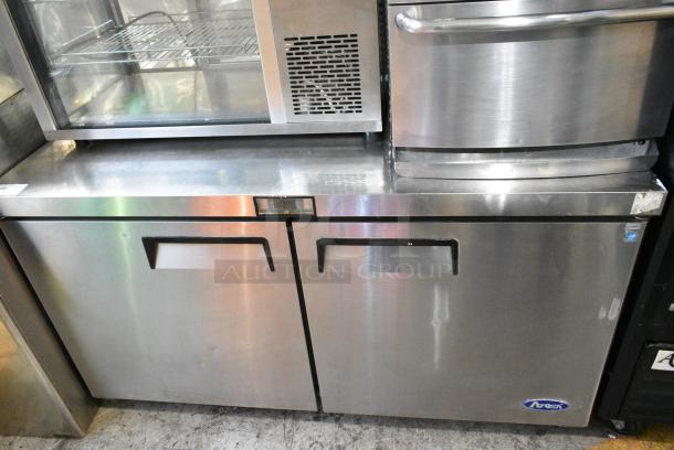2019 Atosa MGF8403GR Stainless Steel Commercial 2 Door Undercounter Cooler. 115 Volts, 1 Phase. Tested and Working! - Image 1 of 6