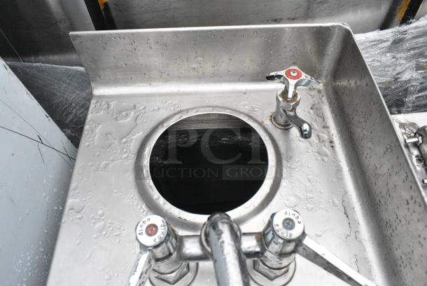 Stainless Steel Single Bay Sink w/ Faucet and Handles. - Image 3 of 4