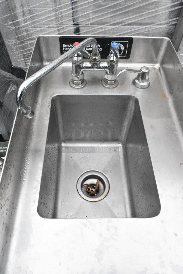 Stainless Steel Single Bay Sink w/ Faucet and Handles. - Image 2 of 4