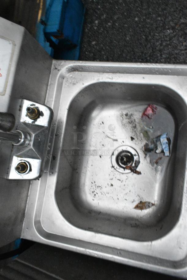 Stainless Steel Single Bay Wall Mount Sink w/ Faucet and Handles. - Image 2 of 3