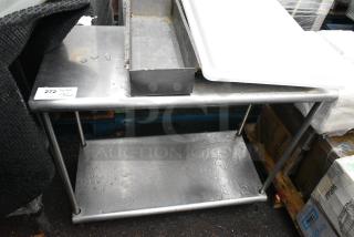 Stainless Steel Table w/ Metal Under Shelf and Contents.