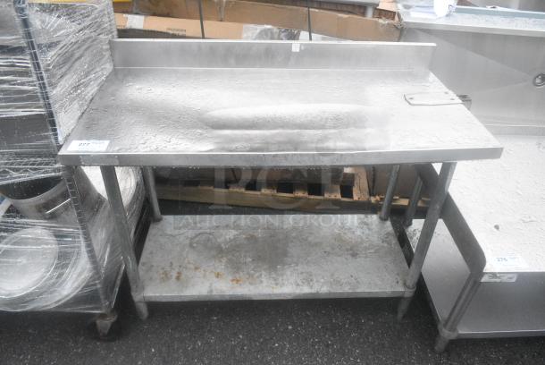 Stainless Steel Table w/ Commercial Can Opener Mount, Back Splash and Under Shelf. - Image 1 of 3