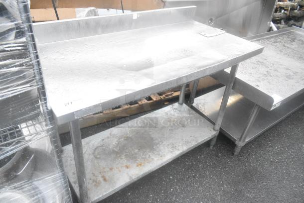 Stainless Steel Table w/ Commercial Can Opener Mount, Back Splash and Under Shelf. - Image 2 of 3