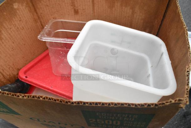 ALL ONE MONEY! Lot of 4 White Poly Trash Cans w/ Contents. - Image 4 of 4