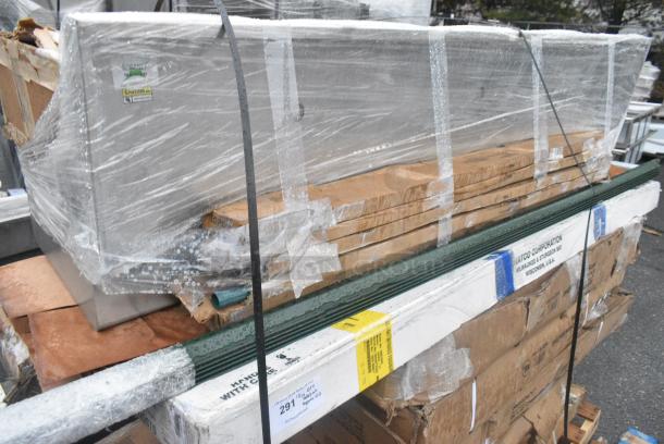 20 BRAND NEW SCRATCH AND DENT! Items Including Regency 460EGPC54 NSF 54" Green Epoxy Mobile Shelving Post, 2 Box 460EC2448 Regency 24" x 48" NSF Chrome Wire Shelf, 109RACKECON Steelton 20 Pan End Load Bun / Sheet Pan Rack - Unassembled, 600WS1860HD Regency 16 Gauge Stainless Steel 18" x 60" Heavy Duty Wall Shelf, 600TSB3060S Regency 30" x 60" 16-Gauge Stainless Steel Commercial Work Table with 4" Backsplash and Undershelf, 2 Brooms. 20 Times Your Bid! - Image 2 of 14