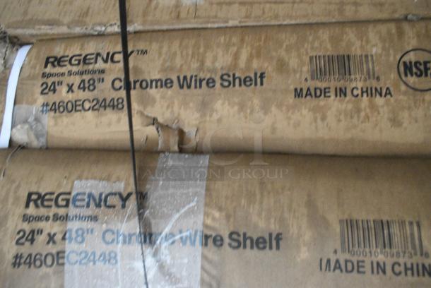 20 BRAND NEW SCRATCH AND DENT! Items Including Regency 460EGPC54 NSF 54" Green Epoxy Mobile Shelving Post, 2 Box 460EC2448 Regency 24" x 48" NSF Chrome Wire Shelf, 109RACKECON Steelton 20 Pan End Load Bun / Sheet Pan Rack - Unassembled, 600WS1860HD Regency 16 Gauge Stainless Steel 18" x 60" Heavy Duty Wall Shelf, 600TSB3060S Regency 30" x 60" 16-Gauge Stainless Steel Commercial Work Table with 4" Backsplash and Undershelf, 2 Brooms. 20 Times Your Bid! - Image 6 of 14