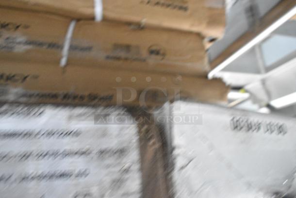 20 BRAND NEW SCRATCH AND DENT! Items Including Regency 460EGPC54 NSF 54" Green Epoxy Mobile Shelving Post, 2 Box 460EC2448 Regency 24" x 48" NSF Chrome Wire Shelf, 109RACKECON Steelton 20 Pan End Load Bun / Sheet Pan Rack - Unassembled, 600WS1860HD Regency 16 Gauge Stainless Steel 18" x 60" Heavy Duty Wall Shelf, 600TSB3060S Regency 30" x 60" 16-Gauge Stainless Steel Commercial Work Table with 4" Backsplash and Undershelf, 2 Brooms. 20 Times Your Bid! - Image 13 of 14