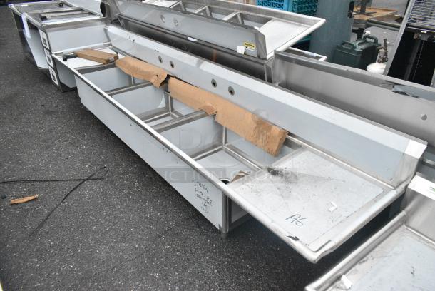 BRAND NEW SCRATCH AND DENT! Regency Spec Line Stainless Steel 3 Bay Sink w/ Dual Drain Boards. Bays 30x25x18 - Image 2 of 5