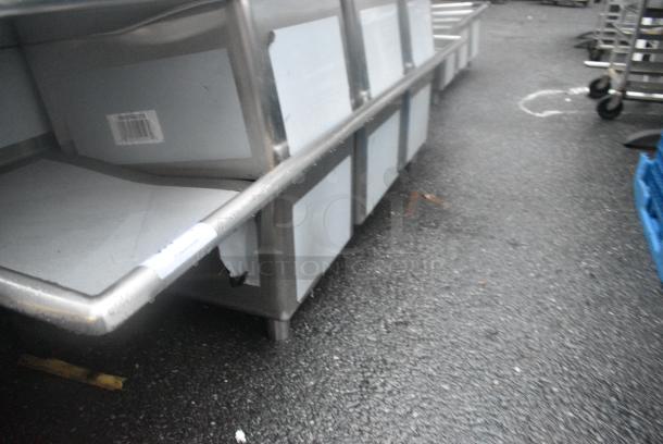 BRAND NEW SCRATCH AND DENT! Regency 600S31620218 88" 16 Gauge Stainless Steel Three Compartment Commercial Sink w/ Dual Drain Boards. No Legs. Bays 16x20x12 - Image 2 of 2