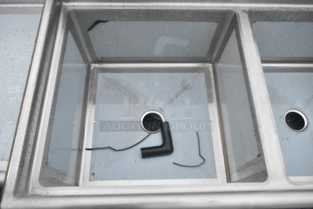 BRAND NEW SCRATCH AND DENT! Regency 600S32424 124" 16-Gauge Stainless Steel Three Compartment Commercial Sink with 2 Drainboards - 24" x 24" x 14" Bowls. No Legs. - Image 3 of 4
