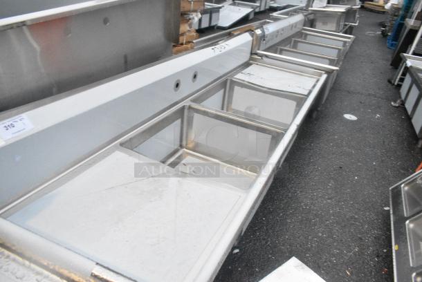 BRAND NEW SCRATCH AND DENT! Regency 600S22323224 Stainless Steel 2 Bay Sink w/ Dual Drain Boards. No Legs. Bays 23x23x12 - Image 2 of 4