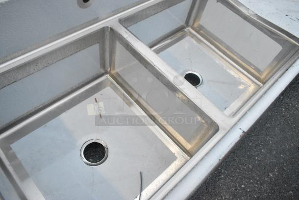 BRAND NEW SCRATCH AND DENT! Regency 600S22323224 Stainless Steel 2 Bay Sink w/ Dual Drain Boards. No Legs. Bays 23x23x12 - Image 3 of 4