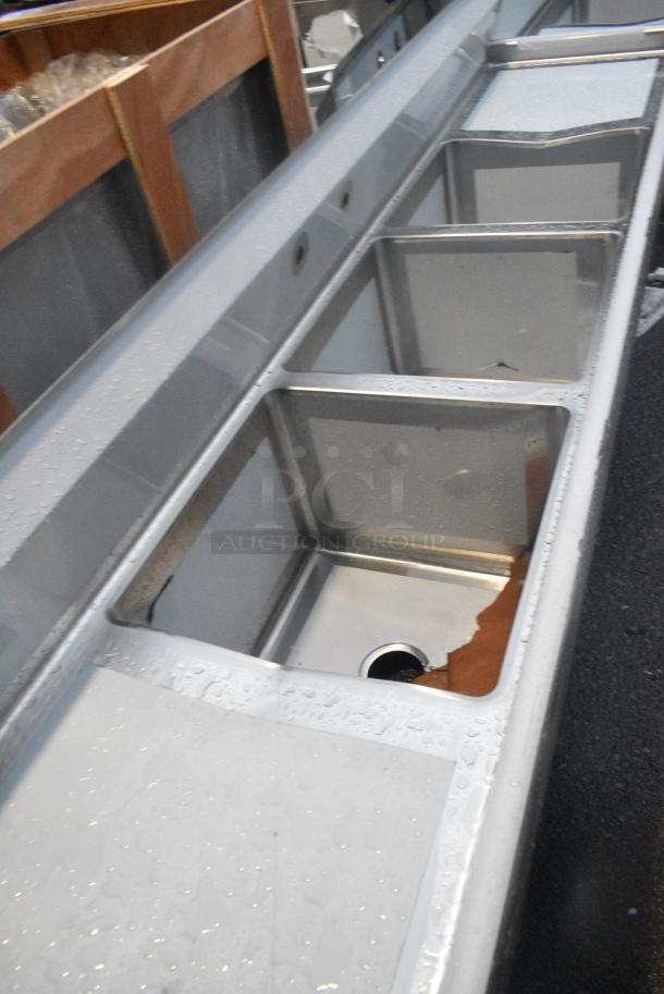 BRAND NEW SCRATCH AND DENT! Regency 600S31818224 Stainless Steel 3 Bay Sink w/ Dual Drain Boards. No Legs. Bays 18x18x14 - Image 2 of 5