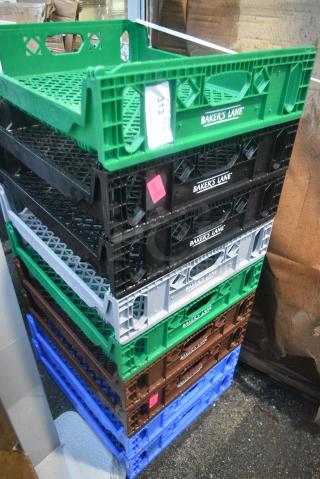 BRAND NEW SCRATCH AND DENT! Lot of 9 Poly Bread Crates