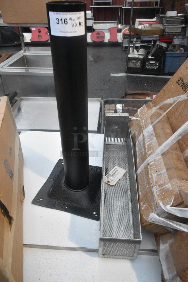2 BRAND NEW SCRATCH AND DENT! Various Items Including Pitco B6682002-C Crumb Cather and Black Table Column. 2 Times Your Bid! - Image 1 of 3