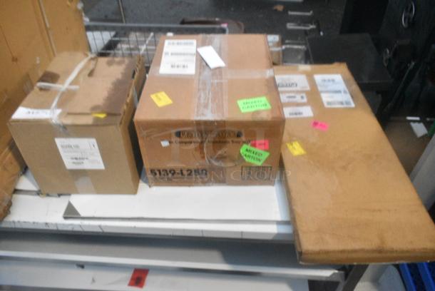 3 BRAND NEW SCRATCH AND DENT! Various Items Including Western Plastic 5139-L250 Aluminum Trays, Mini Silver Pan Pet Lid, Pitco Filter Sheets. 3 Times Your Bid! - Image 1 of 5