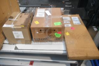 3 BRAND NEW SCRATCH AND DENT! Various Items Including Western Plastic 5139-L250 Aluminum Trays, Mini Silver Pan Pet Lid, Pitco Filter Sheets. 3 Times Your Bid!