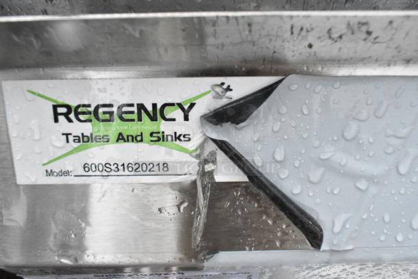 BRAND NEW SCRATCH AND DENT! Regency 600S31620218 88" 16 Gauge Stainless Steel Three Compartment Commercial Sink. No Legs. - Image 4 of 4
