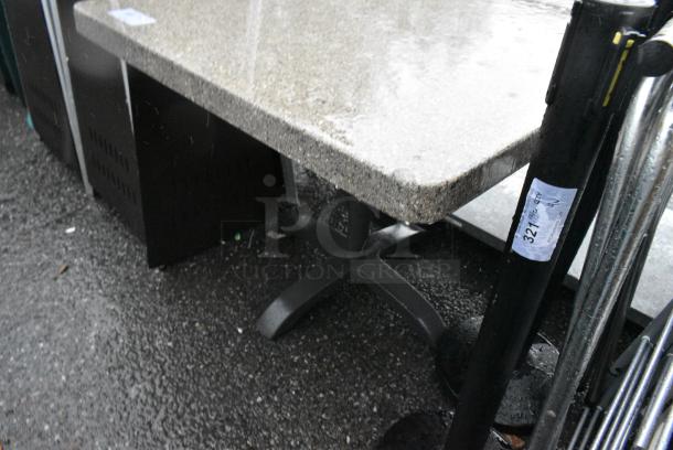 Stone Pattern Tabletop on Black Metal Table Column - Image 3 of 3