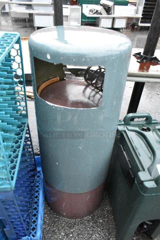 Green Metal Trash Can Shell.