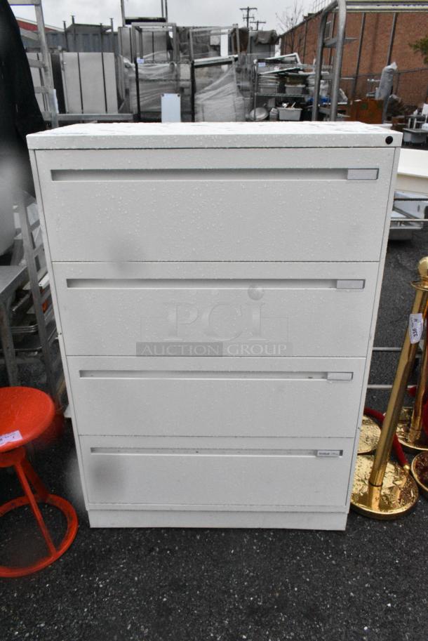 White Metal 4 Drawer Filing Cabinet. - Image 1 of 3