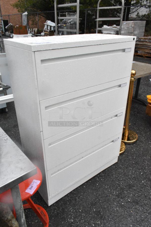 White Metal 4 Drawer Filing Cabinet. - Image 2 of 3