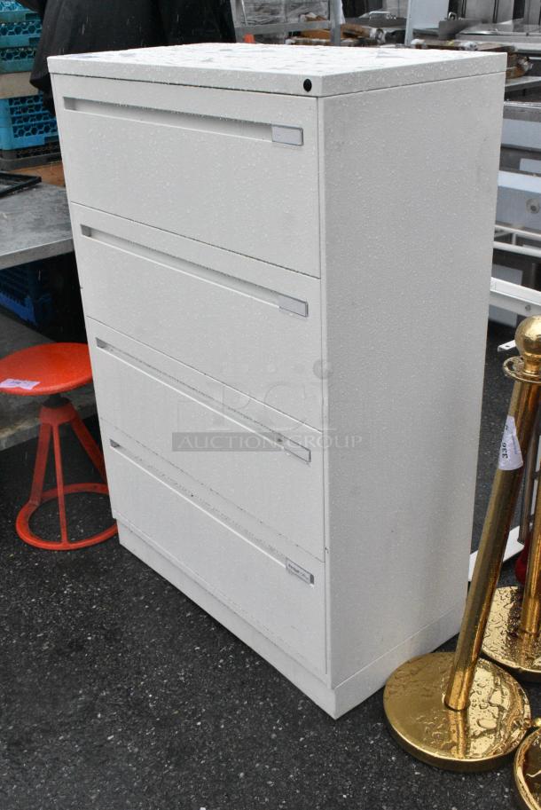 White Metal 4 Drawer Filing Cabinet. - Image 3 of 3