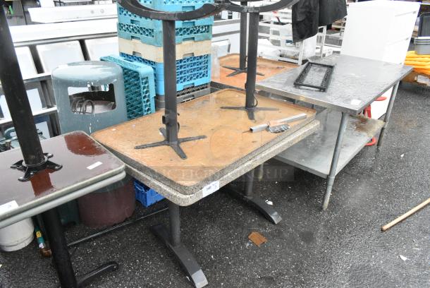 2 Stone Pattern Table on 2 Metal Table Base. 2 Times Your Bid! - Image 3 of 5