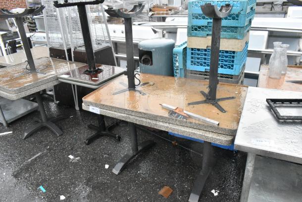 2 Stone Pattern Table on 2 Metal Table Base. 2 Times Your Bid! - Image 4 of 5