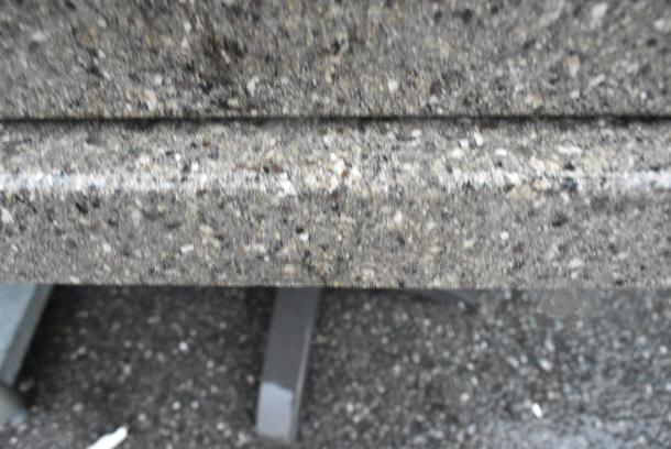 2 Stone Pattern Tabletop on Black Metal Table Column. 2 Times Your Bid! - Image 5 of 5