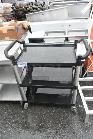 Black Poly 3 Tier Cart on Commercial Casters.