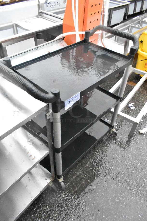Black Poly 3 Tier Cart on Commercial Casters. - Image 2 of 3