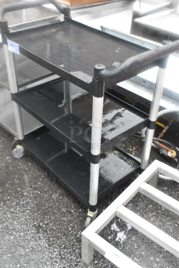 Black Poly 3 Tier Cart on Commercial Casters. - Image 3 of 3