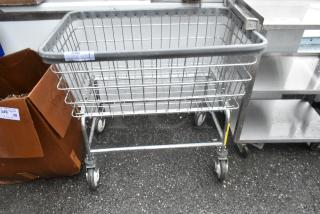 Metal Laundry Basket on Commercial Casters.