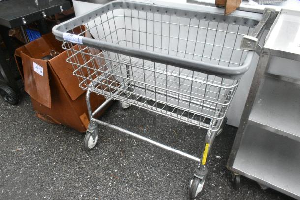 Metal Laundry Basket on Commercial Casters. - Image 3 of 3